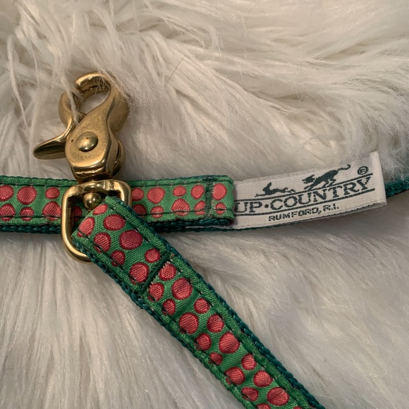 NWOT Preppy Small Dog / Cat Harness & Leash. Kelly w/Pink Dots. Size 14 (<10lbs) - Picture 4 of 6